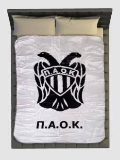 Κουβέρτα Ημίδιπλη Βελουτέ ΠΑΟΚ Γαρύφαλλο | Γαρύφαλλο - Λευκά Είδη